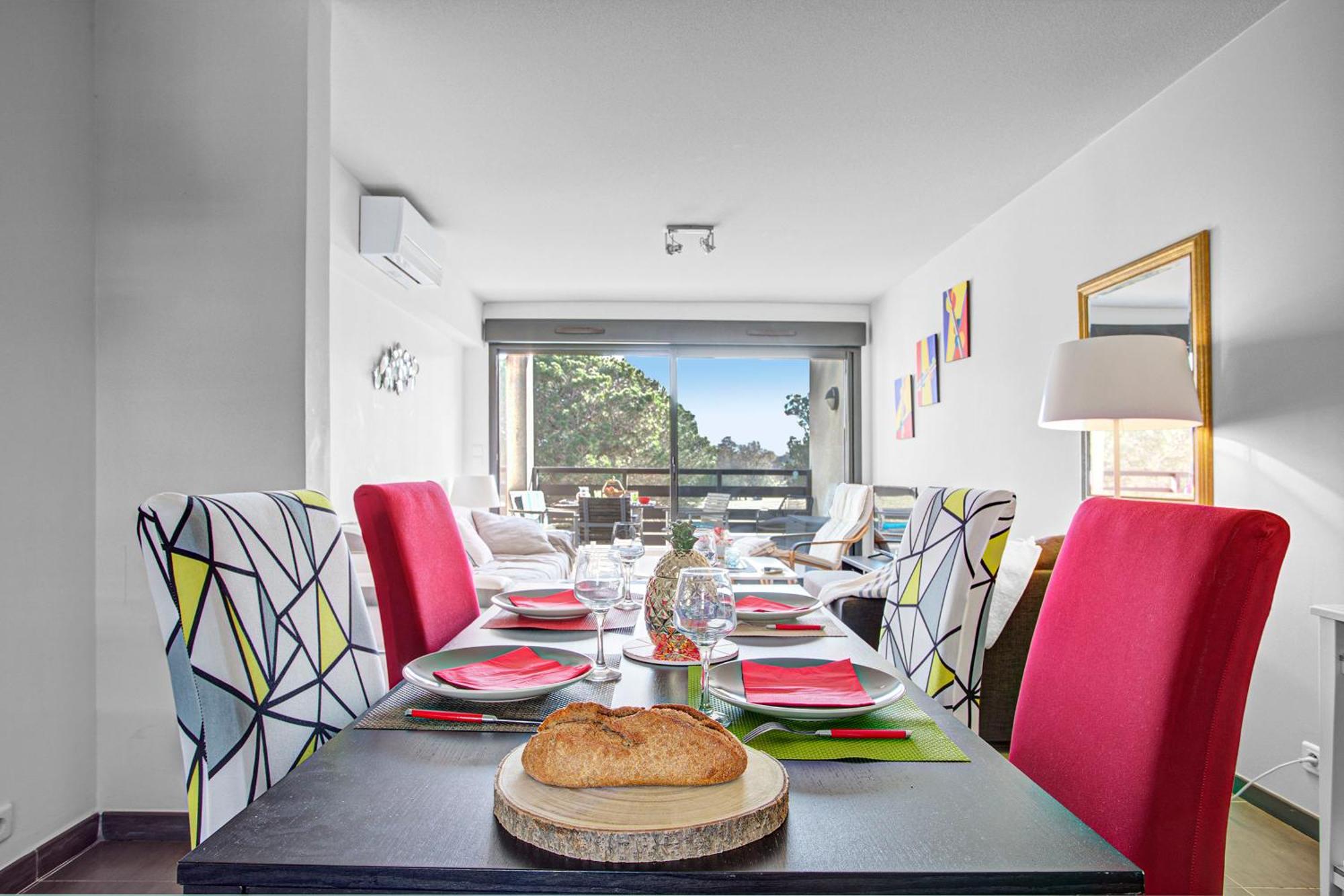 Vert Paradis - Vue Apaisante Sur Golf, Pins Parasols, 2E Etage - 80 M2 Dont Terrasse Avec Pergola, 2 Chambres, 3Et Iles, 3 Clim, Wifi - Piscine, Parking Et Park A Velos, Ascenseur - En Option Linge, Menage - Pistes Cyclables, Mer A Proximite Saint-Cyprien  Dış mekan fotoğraf